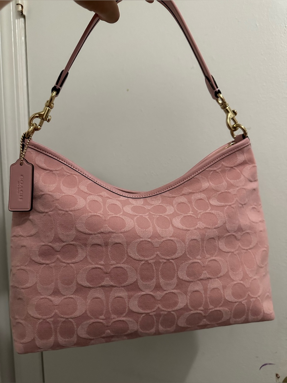 NWT！COACH Laurel Shoulder bag in Denim（CER66）light pink